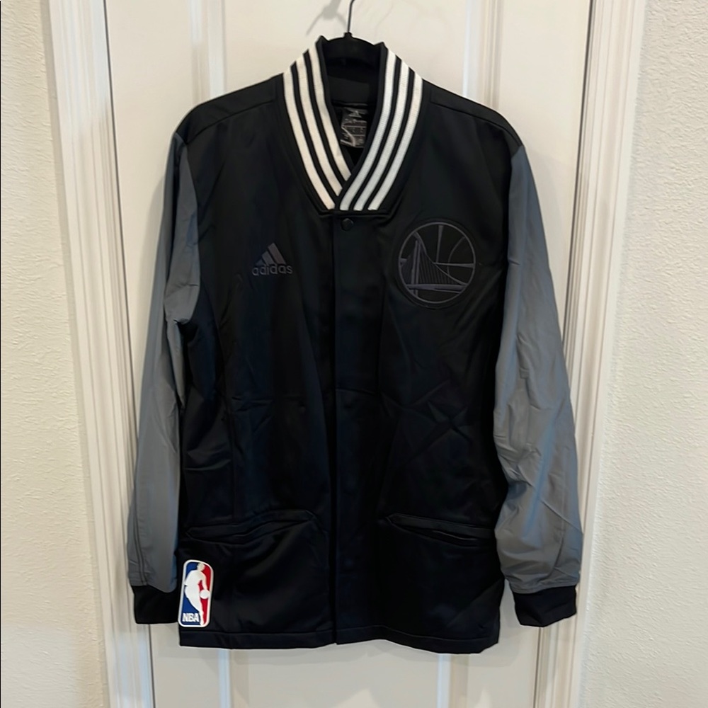 Adidas Golden State Warriors Black and Gray NBA basketball Jacket